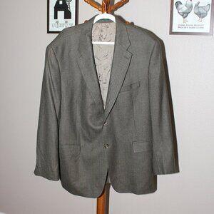 Lauren Ralph Lauren Mens Wool Suit Jacket Sport Coat Green Brown Houndstooth 48R